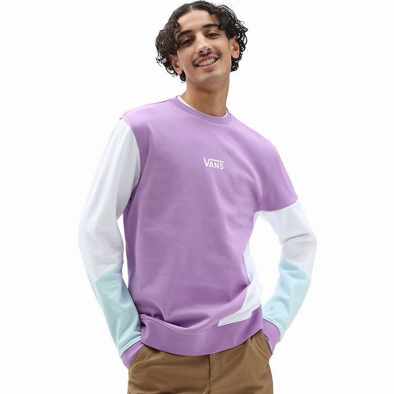 Vans OFF SET CREW SWEATER ENGLISH LAVENDER WHITE MEN PURPLE