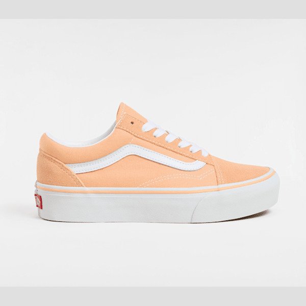 Vans - Old Skool Platform Shoes, Woman, Orange, Size: 3.5