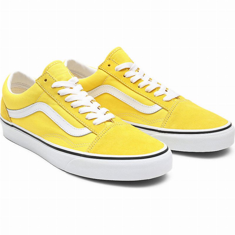 Vans OLD SKOOL SHOES CYBER YELLOW TRUE WHITE WOMEN YELLOW