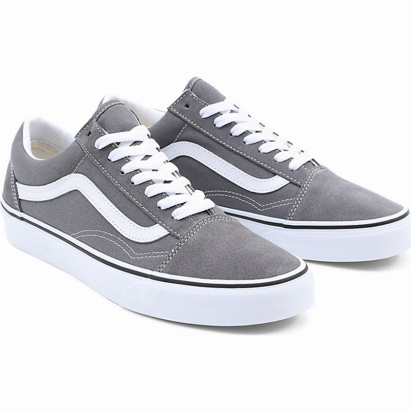 OLD SKOOL SHOES (PEWTER/TRUE WHITE) MEN,WOMEN GREY