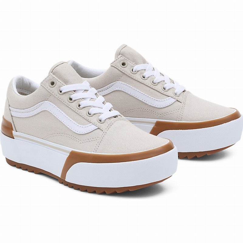 OLD SKOOL STACKED SHOES (FRENCH OAK) WOMEN BEIGE