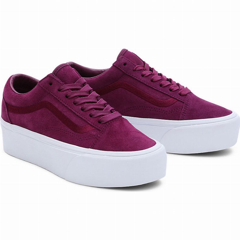 Vans OLD SKOOL STACKFORM MONO EMBROIDERY SHOES (DARK PURPLE) WOMEN PURPLE