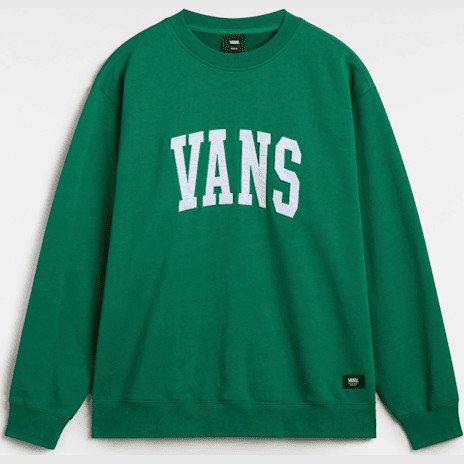 Vans - Original Standards Varsity Loose Crew Sweatshirt, Man, Green, Size: XL
