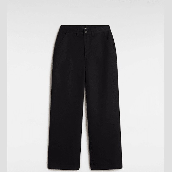 Vans - Palmer Wide Leg Chino Trousers, Woman, Black, Size: 23