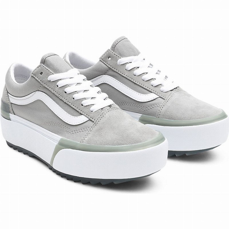 Vans PASTEL OLD SKOOL STACKED SHOES PASTEL DRIZZLE TRUE WHITE WOMEN GREY