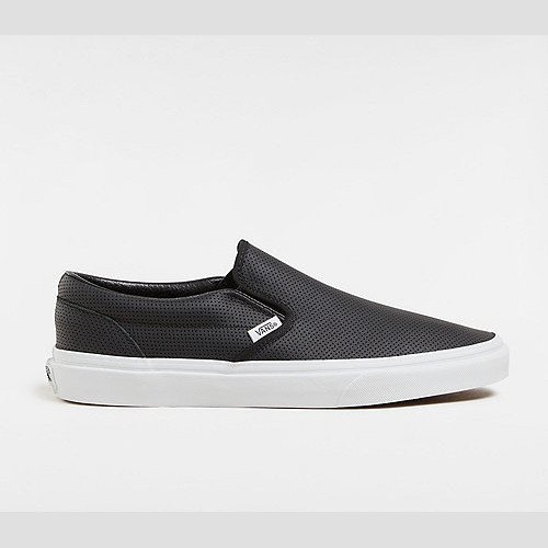 VANS Perf Leather Classic Slip-on Shoes ((perf Leather) Black) Unisex Black, Size 8