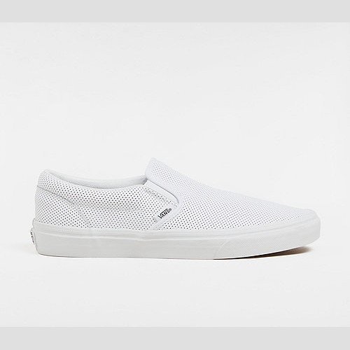 VANS Perf Leather Classic Slip-on Shoes ((perf Leather) White) Unisex White, Size 12