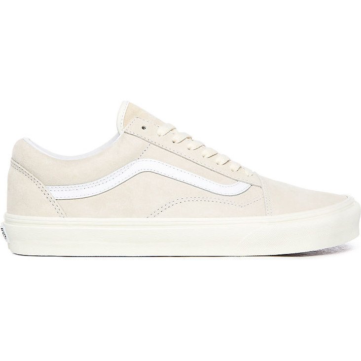 Vans PIG SUEDE OLD SKOOL ((PIG SUEDE) MARSHMALLOW/TRUE WHITE) WOMEN WHITE