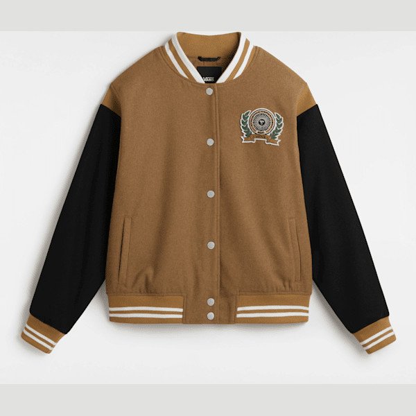 Vans - Piper Stadium Jacket, Woman, Brown, Size: L