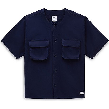 VANS Premium Cargo Woven Short Sleeve Shirt (baritone Blue) Men Blue, Size XXL