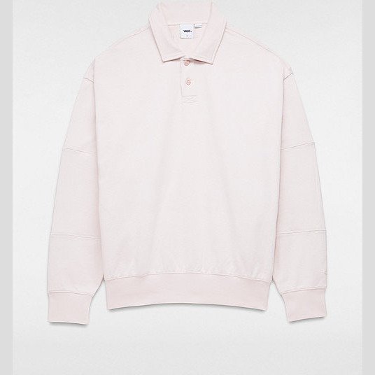 VANS Premium Collared Long Sleeve Rugby Shirt (peach Blush) Men Pink, Size XXL