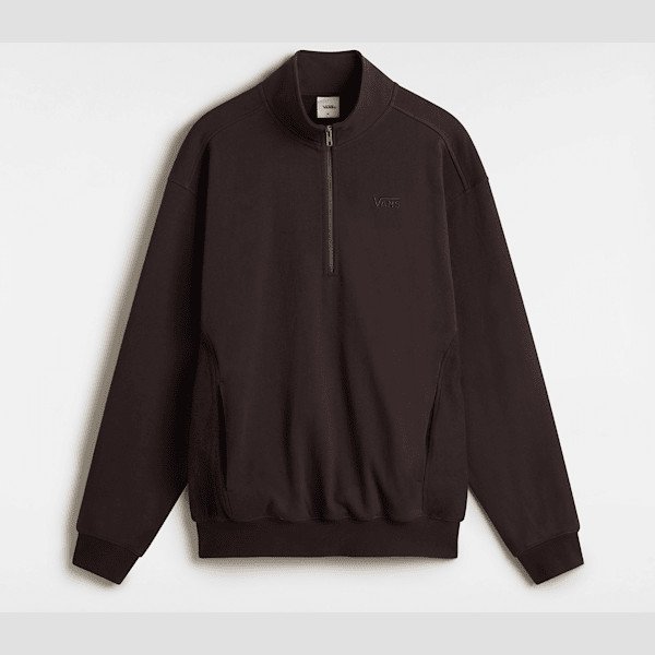 Vans - Premium Half Zip Sweatshirt, Man, Brown, Size: XXL