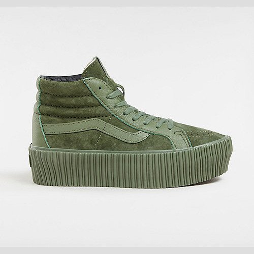 VANS Premium Sk8-hi 38 Reissue Platform Shoes (lx Suede/leather Army) Women Green, Size 11