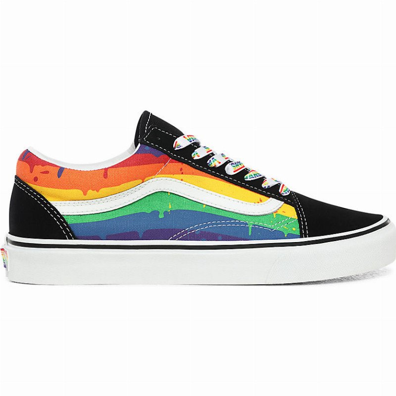 Sprede Flagermus Religiøs Vans RAINBOW DRIP OLD SKOOL SHOES ((RAINBOW DRIP) BLACK/MULTI/TRUE WHITE)  WOMEN MULTICOLOUR