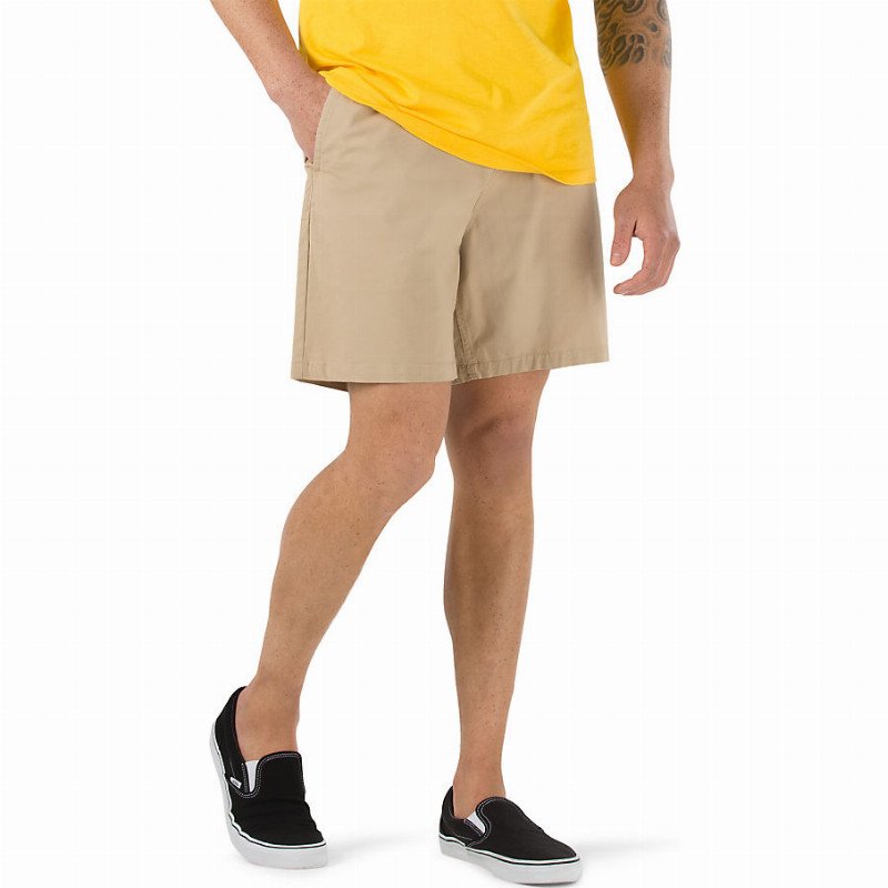 RANGE RELAXED ELASTIC SHORTS (KHAKI) MEN BEIGE