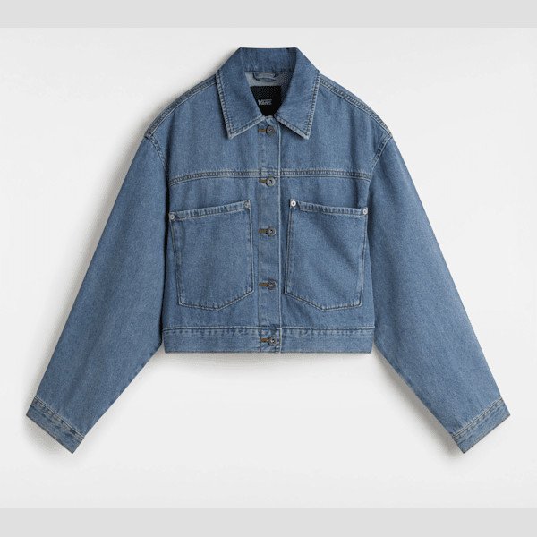 Vans - Raynes Denim Crop Jacket, Woman, Blue, Size: XXS