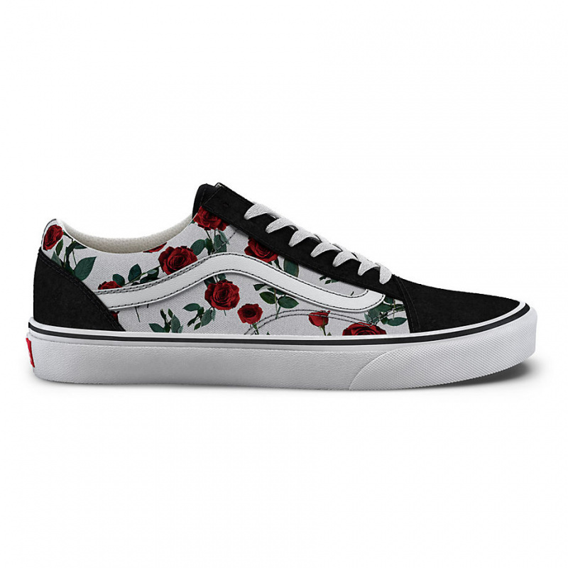red vans with roses