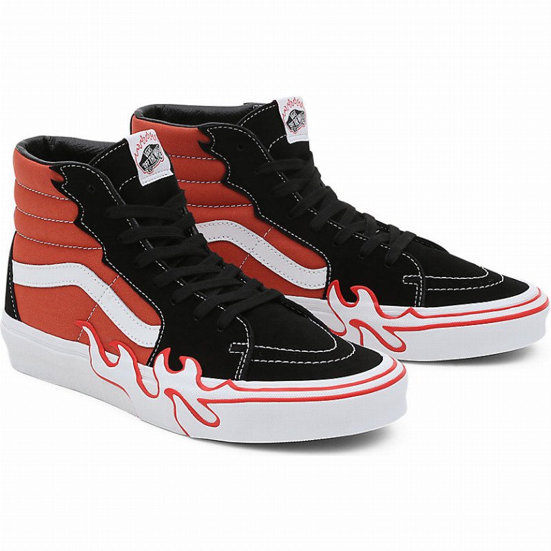 SK8-HI FLAME SHOES (BURNT OCHRE) MEN,WOMEN ORANGE