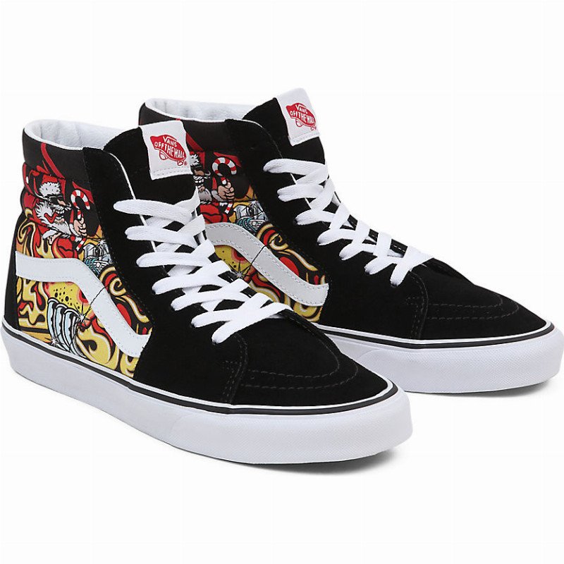 SK8-HI SHOES (SANTA FLAME BLACK) MEN,WOMEN BLACK