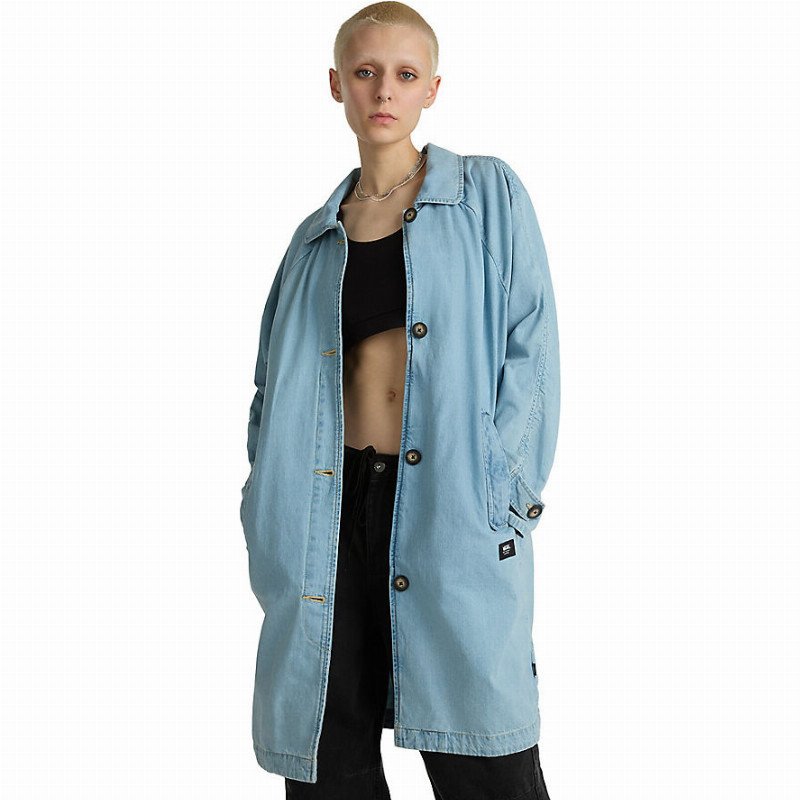VANS Skate Mac Denim Jacket (light Stonewash) Women Blue, Size XXS