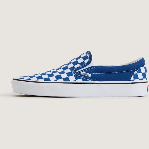 Vans - Slip-On Checkerboard Shoes, Man, Blue, Size: 2.5
