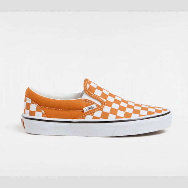 Vans - Slip-On Checkerboard Shoes, Man, Orange, Size: 6