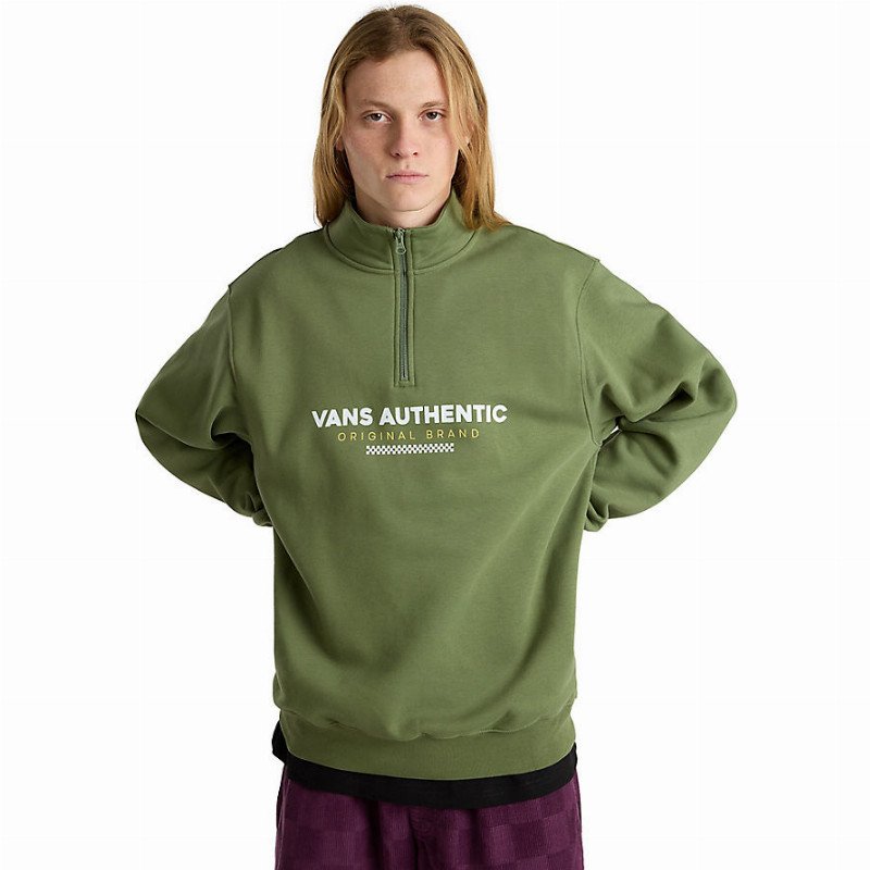 VANS Vans Sport Loose Half Zip Sweatshirt (olivine) Men Green, Size XXL