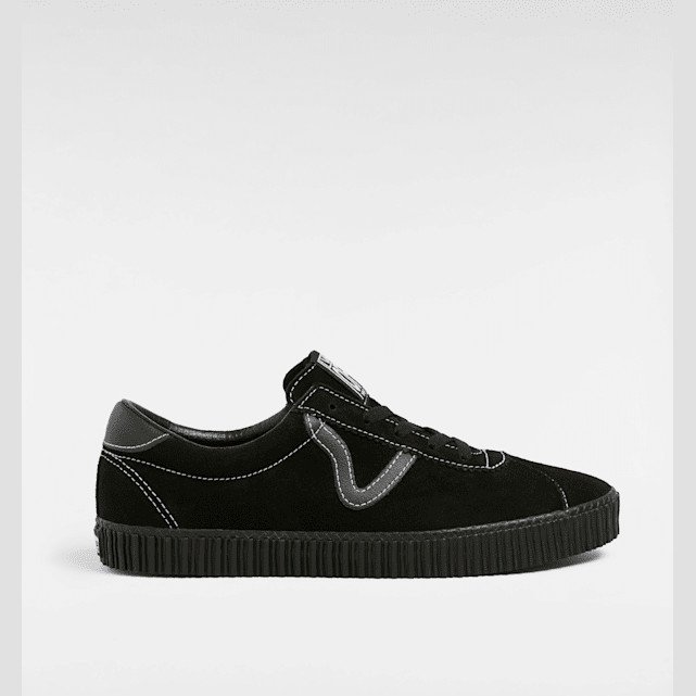  SPORT LOW CREEPER SUEDE SHOES, MAN, BLACK, SIZE: 3.5