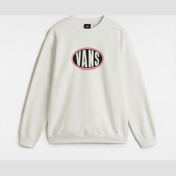 Vans - Spray On Loose Crew Sweatshirt, Man, White, Size: L