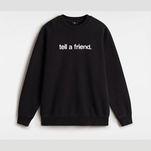 Vans - Tell a Friend Crew Sweatshirt, Man, Black, Size: XXL