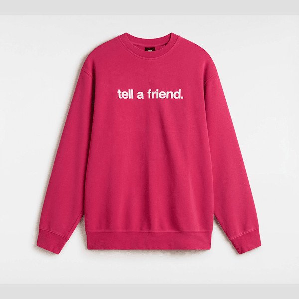 Vans - Tell a Friend Crew Sweatshirt, Man, Pink, Size: XXL