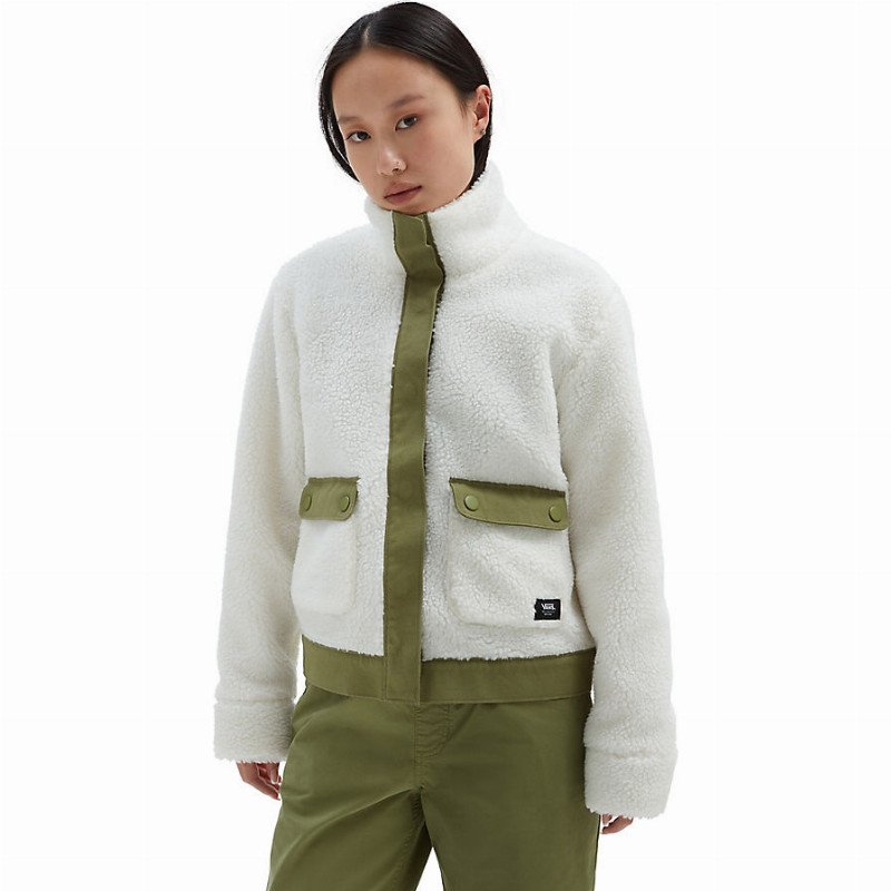 TEVIS SHERPA FLEECE JACKET (MARSHMALLOW) WOMEN WHITE