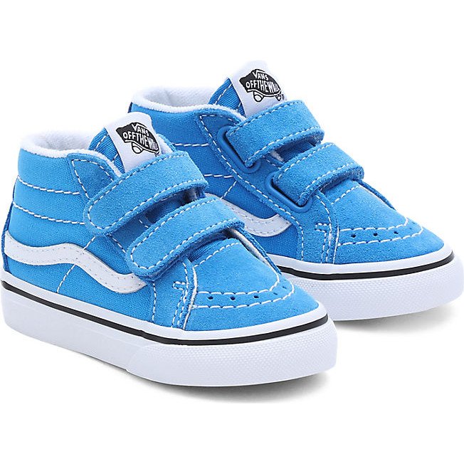 TODDLER COLOR THEORY SK8-MID REISSUE HOOK AND LOOP SHOES (1-4 YEARS) (BRILLIANT BLUE) BLUE