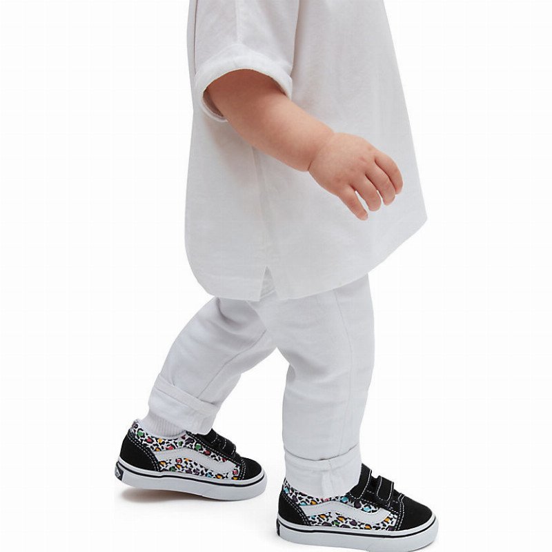 VANS Toddler Old Skool Hook And Loop Glitter Shoes (1-4 Years) (animal Pop Black/multi) Toddler Black, Size 9.5