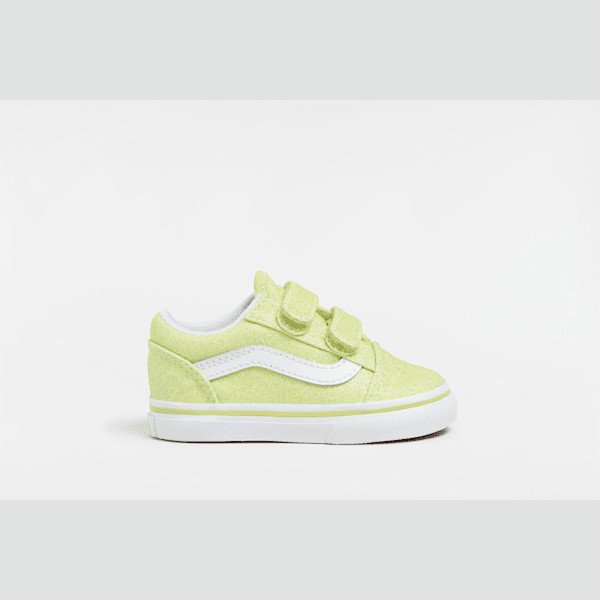 Vans - Toddler Old Skool Hook and Loop Glitter Shoes (1-4 Years), Yellow, Size: 1.5