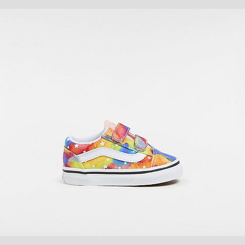 VANS Toddler Old Skool Hook And Loop Shoes (1-4 Years) (rainbow Galaxy Multi/true White) Toddler Multicolour, Size 9.5