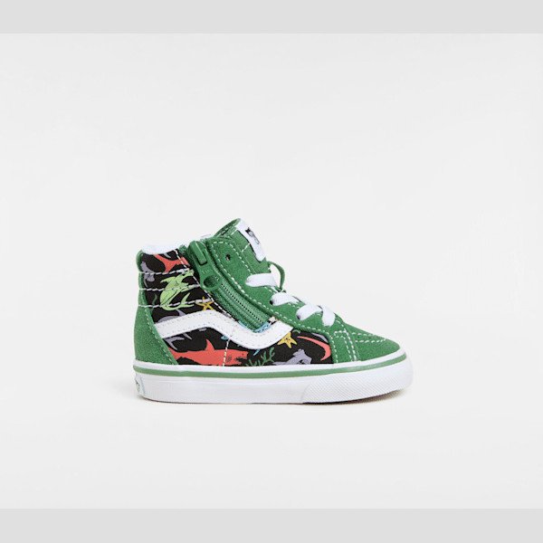 Vans - Toddler Sk8-Hi Side Zip Shoes (1-4 Years), Green, Size: 4.5