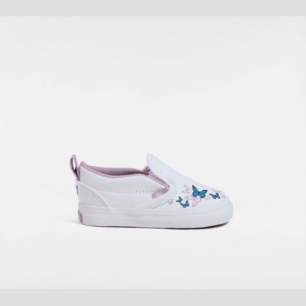 Vans - Toddler Slip-On Hook and Loop Shoes (1-4 Years), White, Size: 5.5