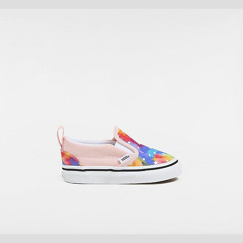 VANS Toddler Slip-on V Hook And Loop Glitter Shoes (1-4 Years) (rainbow Galaxy Pink/multi) Toddler Pink, Size 9.5