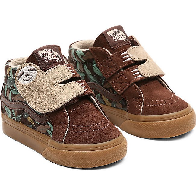 TODDLER SLOTH SK8-MID REISSUE V SHOES (1-4 YEARS) ((SLOTH) POTTING SOIL/CLASSIC GUM) BROWN