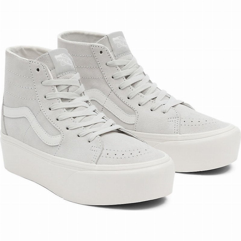 SOFT SUEDE SK8-HI TAPERED STACKFORM SHOES ((SOFT SUEDE) DAWN BLUE/TRUE WHITE) MEN,WOMEN GREY