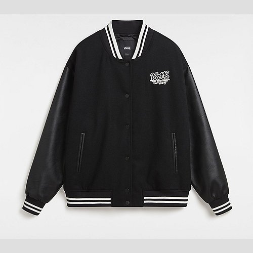 VARSITY CLUB BOMBER JACKET (BLACK) WOMEN BLACK