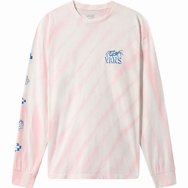 WIDOW MAKER TIE DYE LONG SLEEVE T-SHIRT ( COOL PINK) MEN PINK