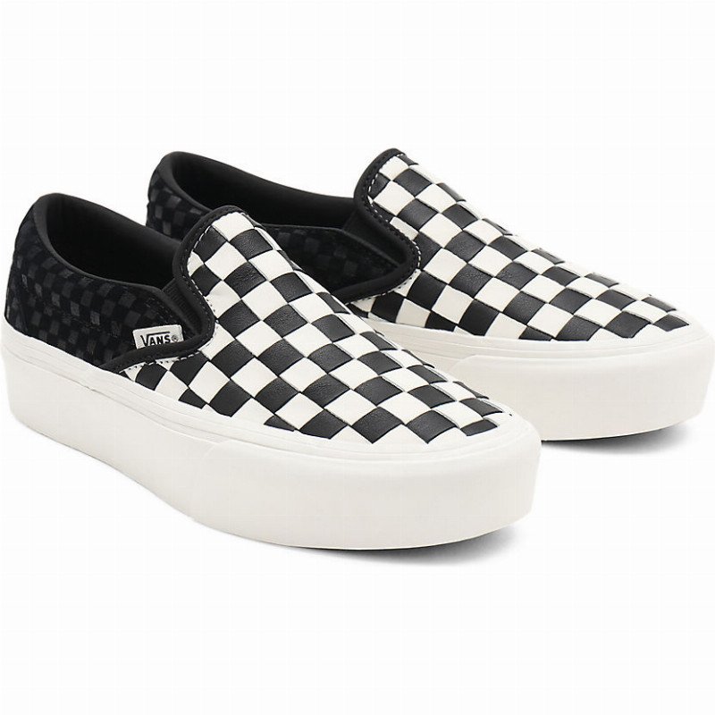 vans slip on platform blanche