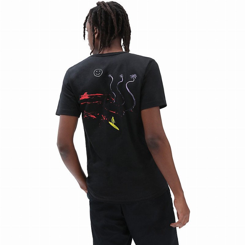 X CHRIS JOHANSON THREE PALMS T-SHIRT (VINTAGE BLACK) MEN BLACK