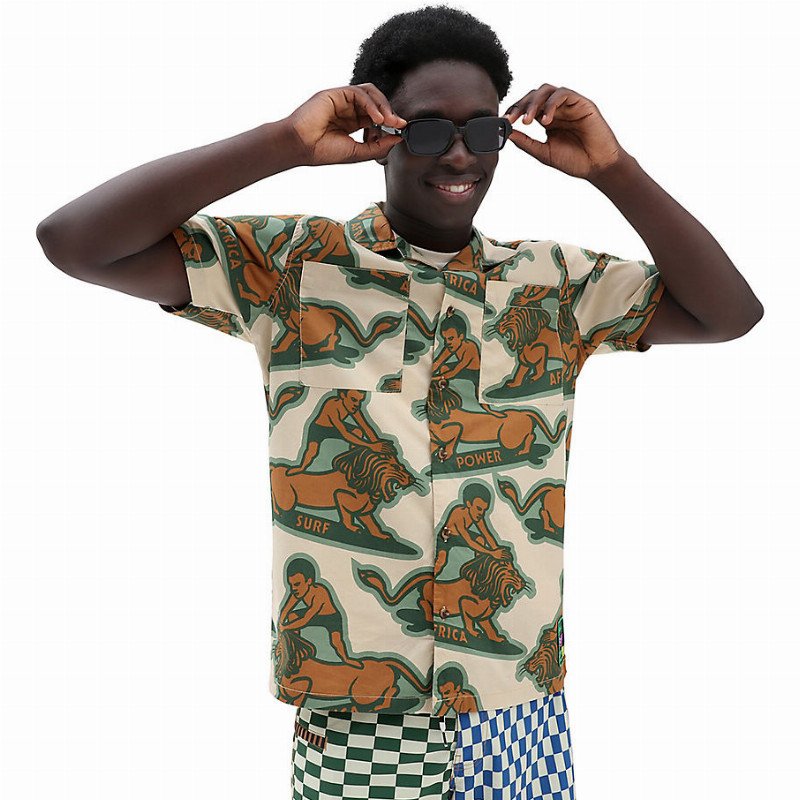 X MAMI WATA WOVEN SHIRT (GRAVEL) MEN BLACK
