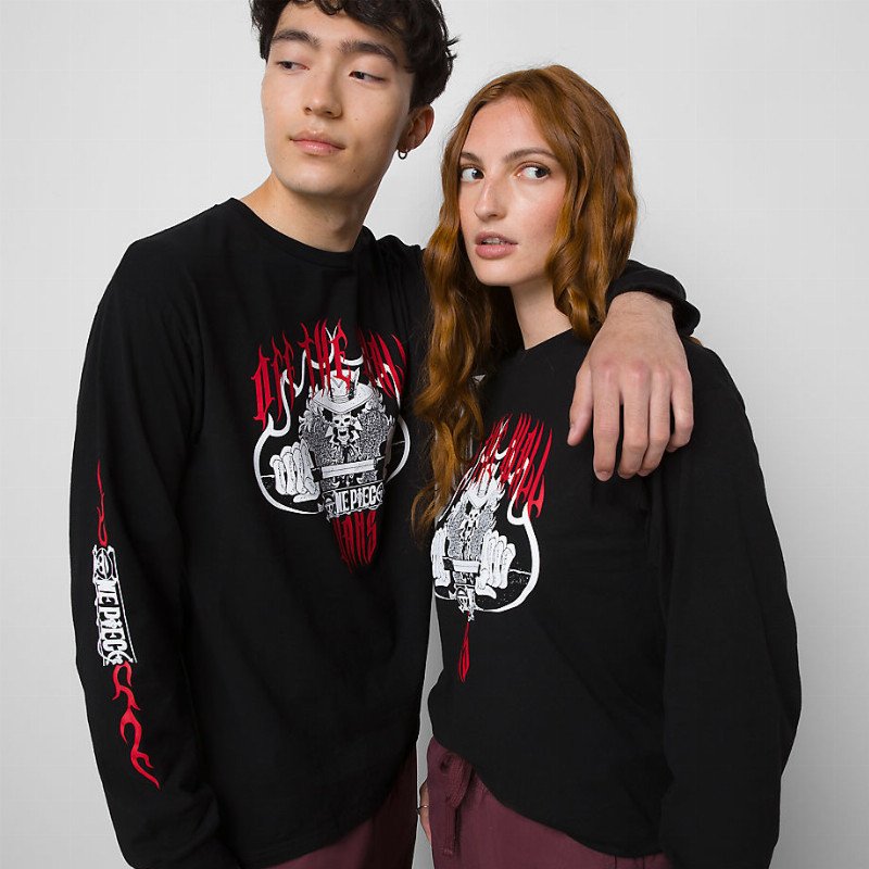 X ONE PIECE LONG SLEEVE T-SHIRT (BLACK) MEN,WOMEN BLACK