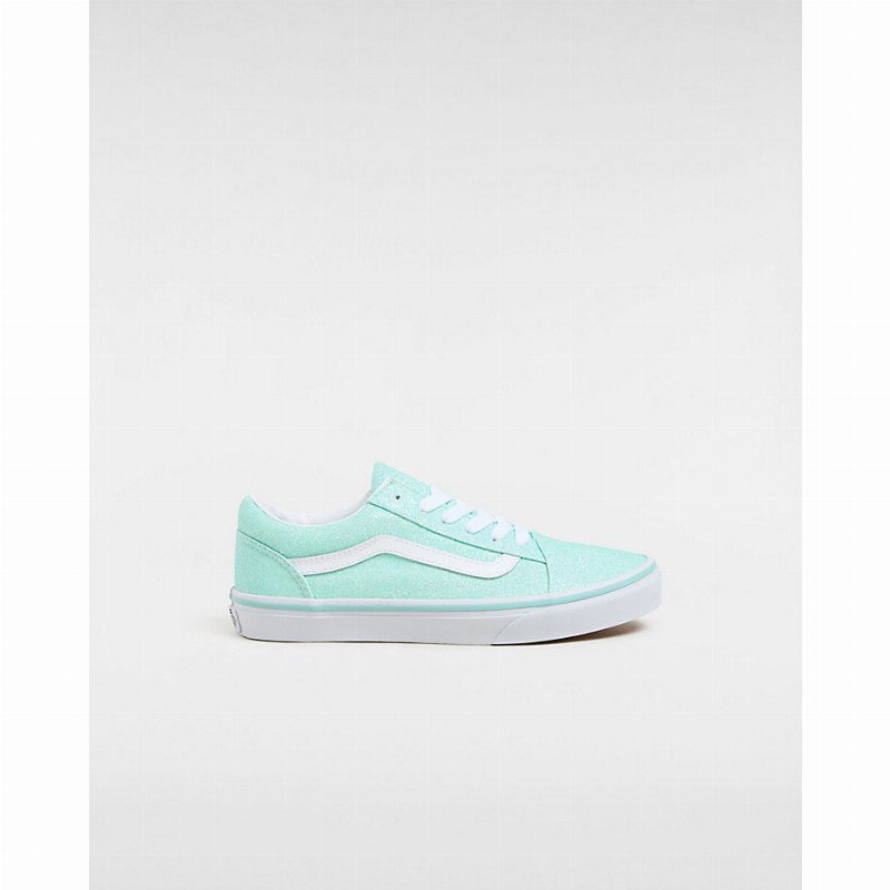 VANS Youth Old Skool Glitter Shoes (8-14 Years) (glitter Pastel Blue) Youth Blue, Size 5.5