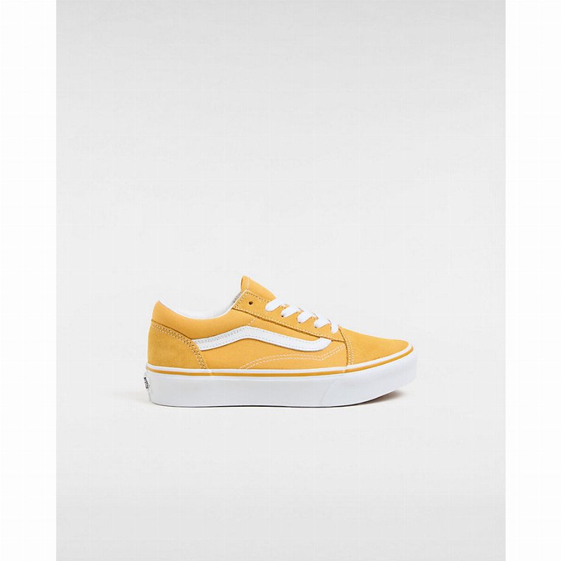 VANS Youth Old Skool Platform Shoes (8-14 Years) (golden Glow) Youth Yellow, Size 5.5