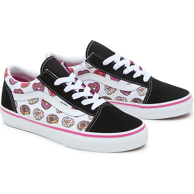 YOUTH OLD SKOOL SHOES (8-14 YEARS) (BLACK/PINK) PINK